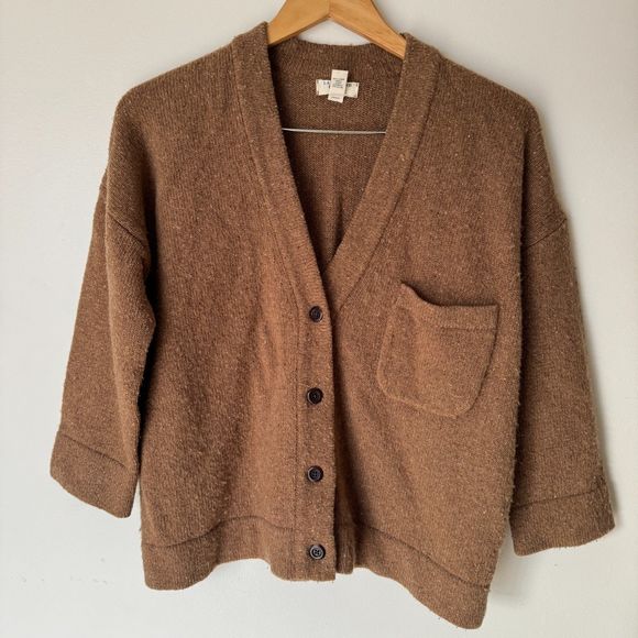 Land's End Canvas Lambswool Boyfriend Cardigan - Picture 1 of 15